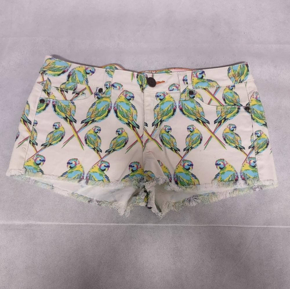 Dittos Parakeet Macaw Cut Off Jean Shorts 29 Fringe